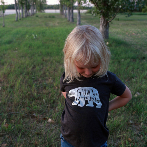 With Glowing Hearts Polar Bear Kids Tee